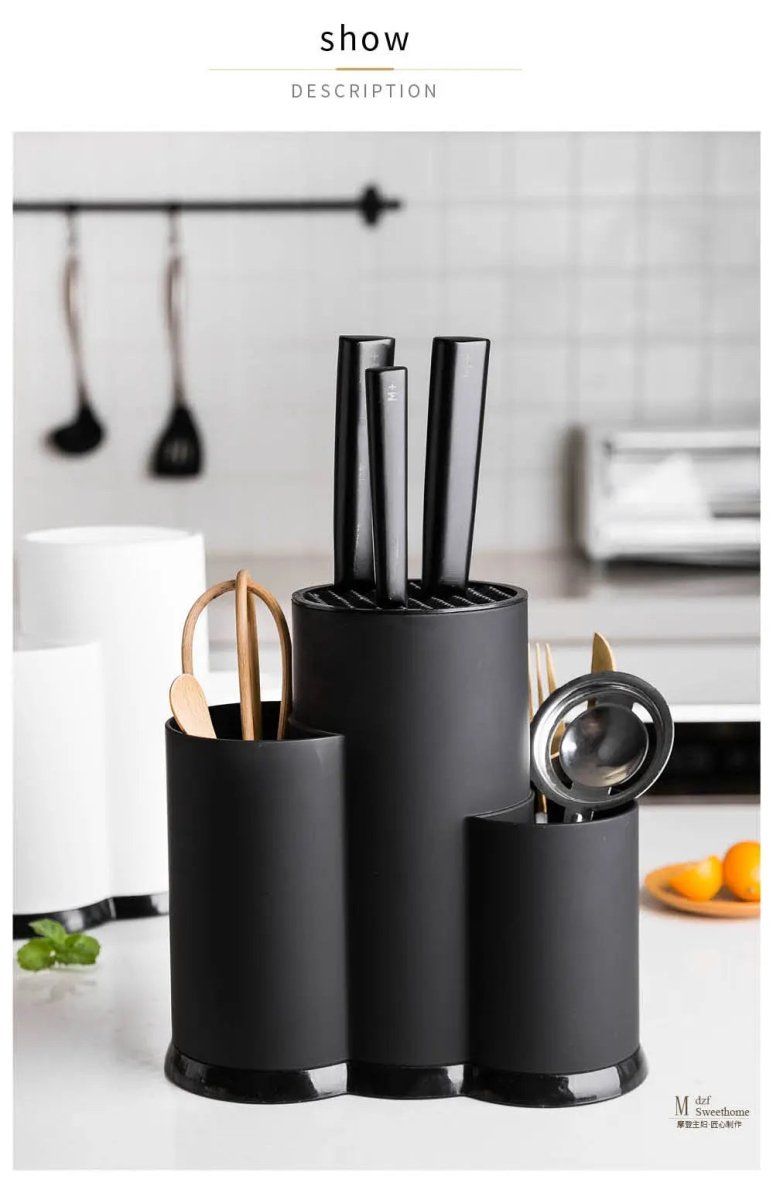 Mat black cutlery holder