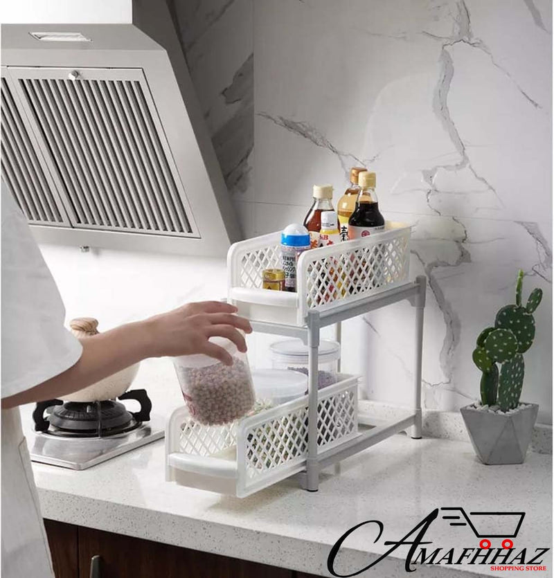 2 Layer Storage Shelf Organizer