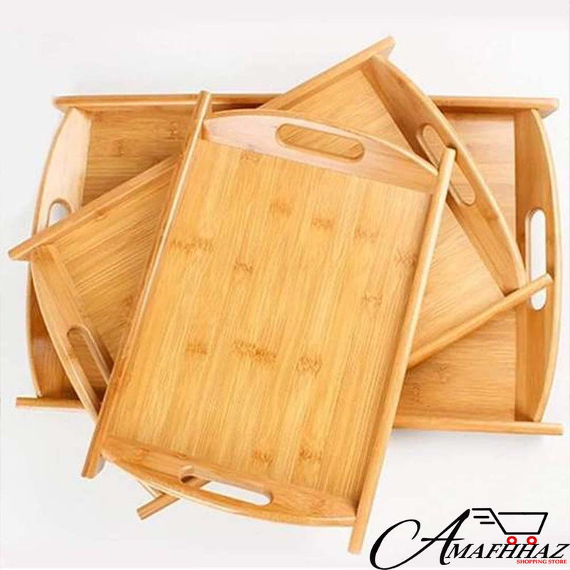 3 Bamboo Serving Trays/Platters/Breakfast Trays