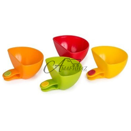 4 pcs Mini Plate Partners Plastic Clip Bowl