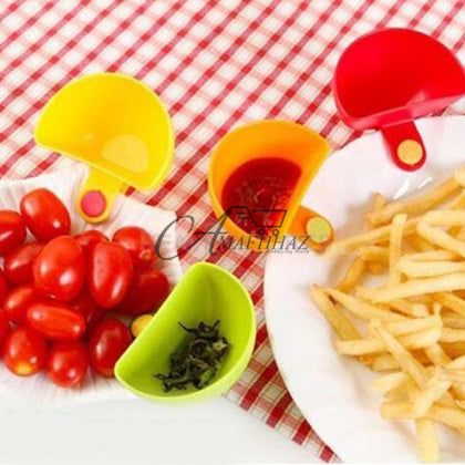 4 pcs Mini Plate Partners Plastic Clip Bowl