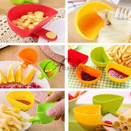 4 pcs Mini Plate Partners Plastic Clip Bowl