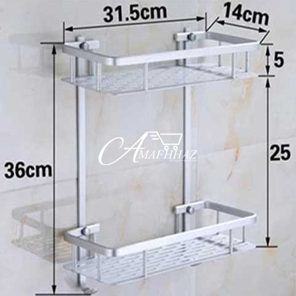 Aluminum 2 Layer Bathroom Shelf