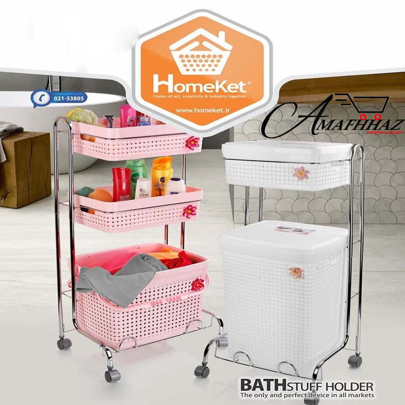 3 Layer Homeket Laundry Wheel Basket