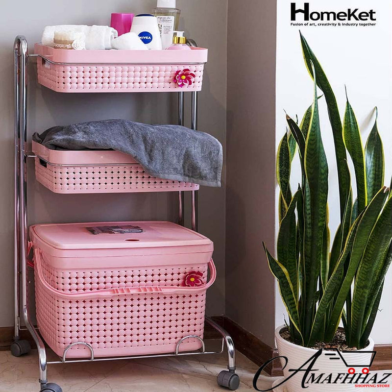 3 Layer Homeket Laundry Wheel Basket