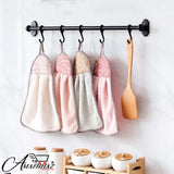 Coral Velvet Hand Hanging Towel