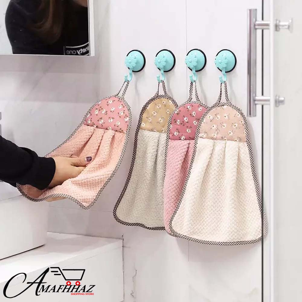 Coral Velvet Hand Hanging Towel