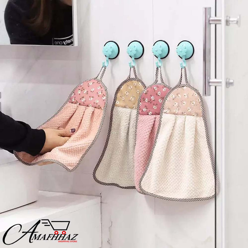 Coral Velvet Hand Hanging Towel