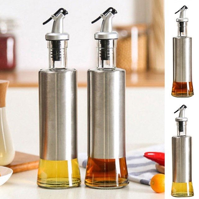 Oil and Vinegar Bottle 350 ML Steel Glass
