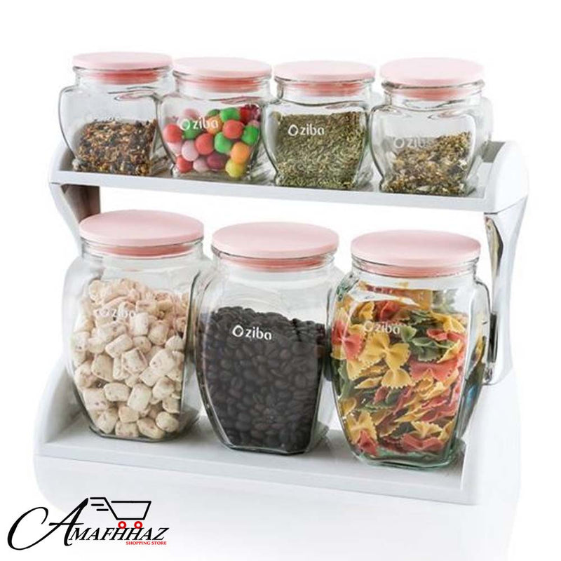 7pc Spice Jar Set With Stand