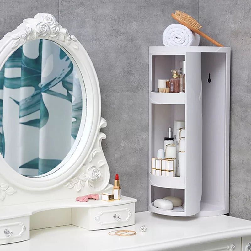 Rotating Corner Cosmetic Accessories Shelf Bathroom Shelf
