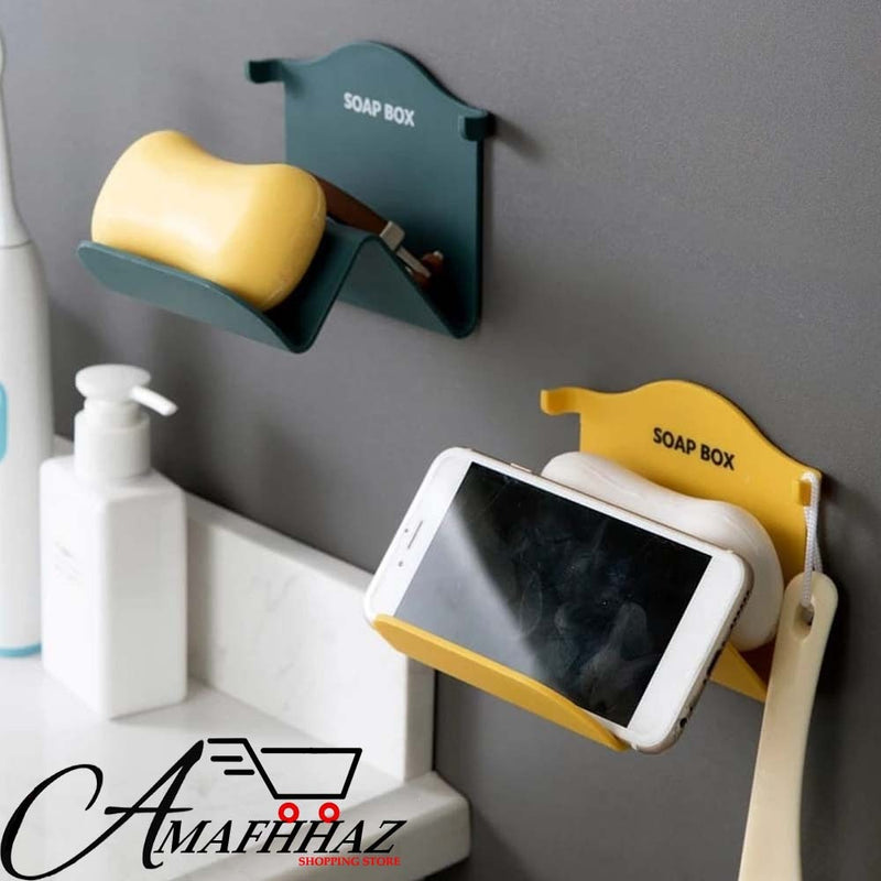 1 Pcs Wall-Mounted Plastic Soap Tray