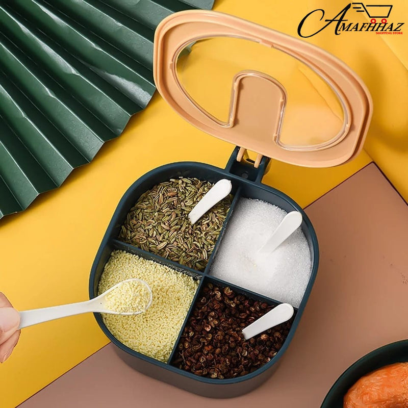 4 Partition Spices Storage Box