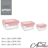 Limon 3 Pieces Glass Bowl Set