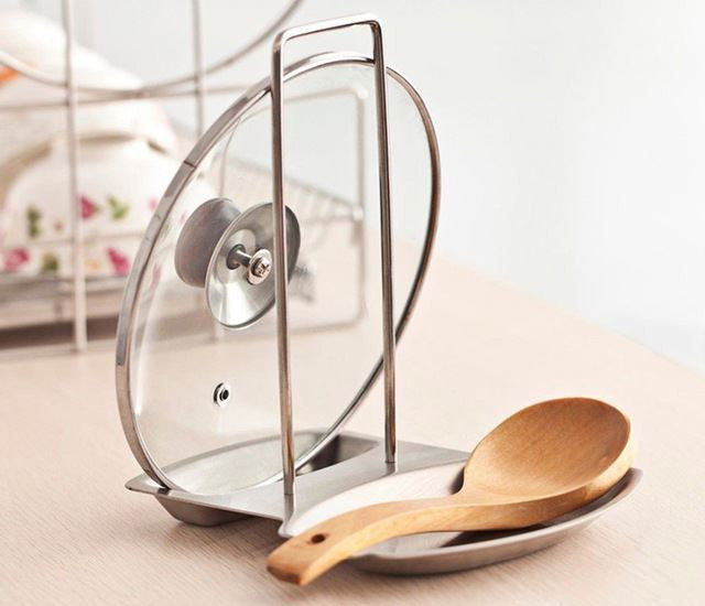 Lid and Spoon Stand Holder Stainless Steel