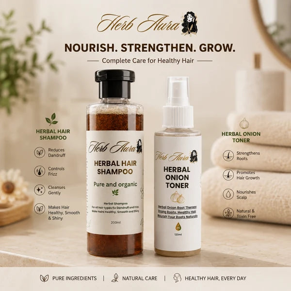 Herbal Hair Shampoo & Onion Toner Bundle