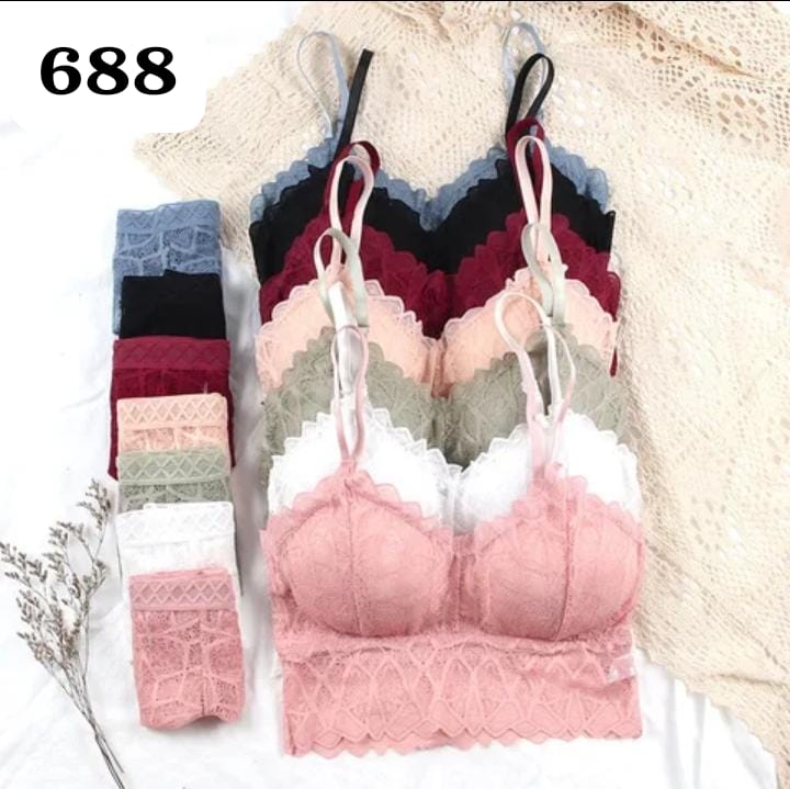 WOMENS LACE FLORAL BRALETTE BRALET.  BRA/PANTY SET.