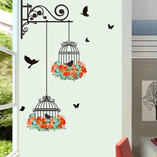 Creativity 3D Bird Cage Self-adhesive Wall Sticker