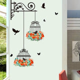 Creativity 3D Bird Cage Self-adhesive Wall Sticker