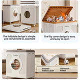 Foldable 160 Liters Laundry Storage Box with Wheels
