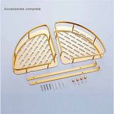 2 Layer Aluminium Corner Shelf Golden