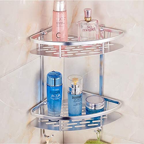 2 Layer Aluminum Steel Bathroom Shelf