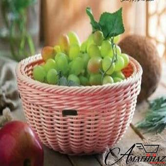 2 pc ZibaSazan Round Fruit Woven Basket