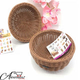 2 pc ZibaSazan Round Fruit Woven Basket