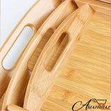 3 Bamboo Serving Trays/Platters/Breakfast Trays