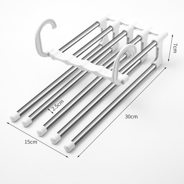 5 in 1 Magic Trouser Rack Hangers Stainless Steel
