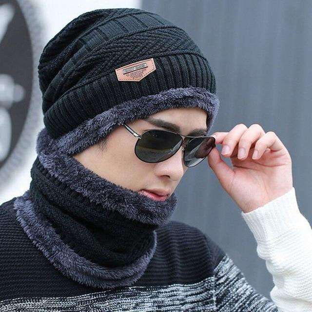 Winter Skull Cap And Neck Scarf Wool Warm