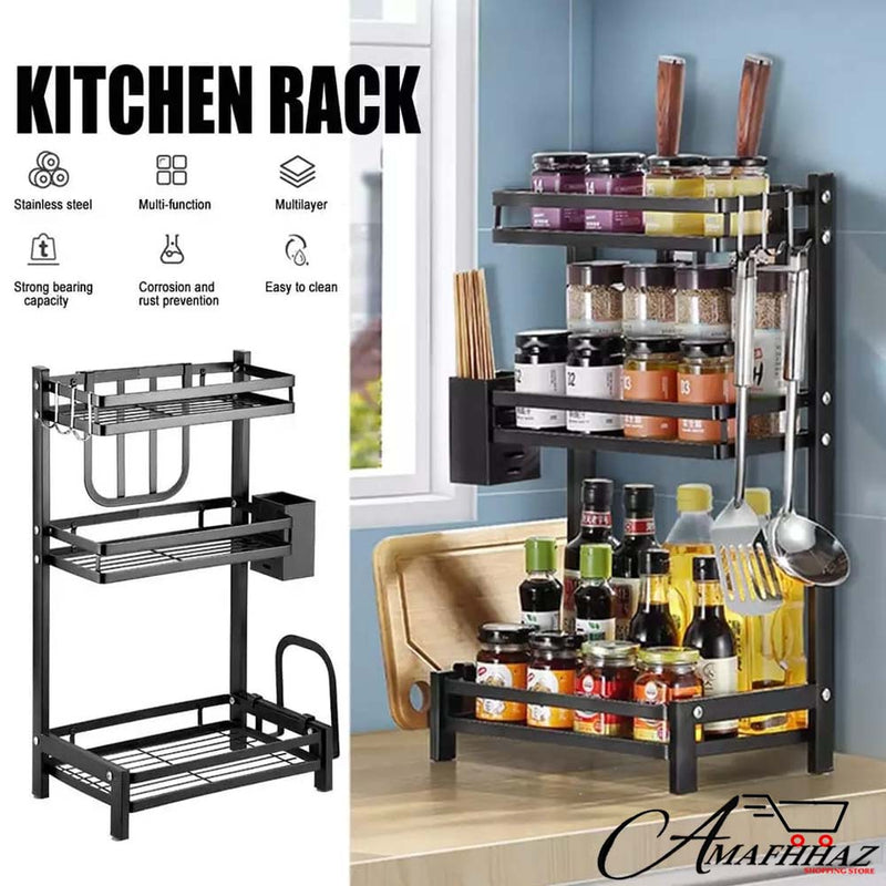 3 Layer Spice Bottle Iron Rack