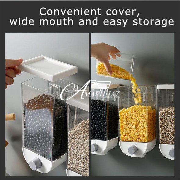 Cereal Dispenser Wall-mounted Grain Storage Container 1.5 LTR