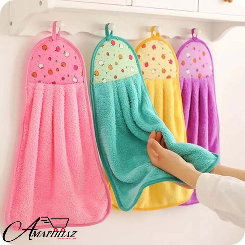 Coral Velvet Hand Hanging Towel