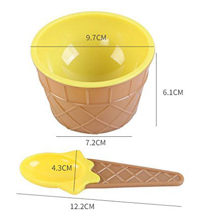 Ice Cream Cups Set – 4 Cups & 4 Spoons