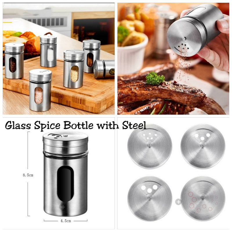 6 pcs Stainless Steel Spice Jar Set
