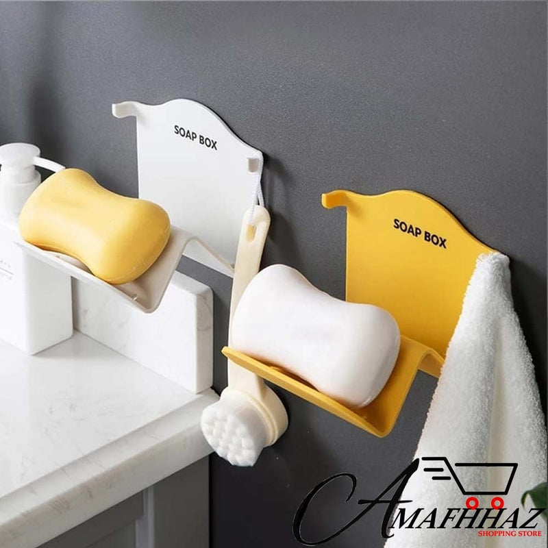 1 Pcs Wall-Mounted Plastic Soap Tray