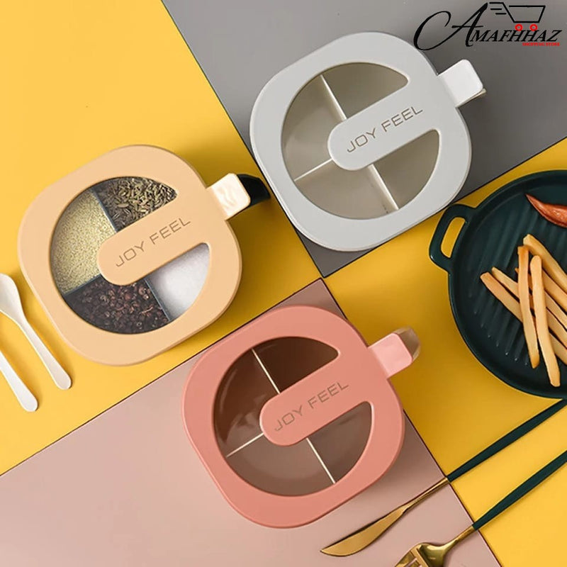 4 Partition Spices Storage Box