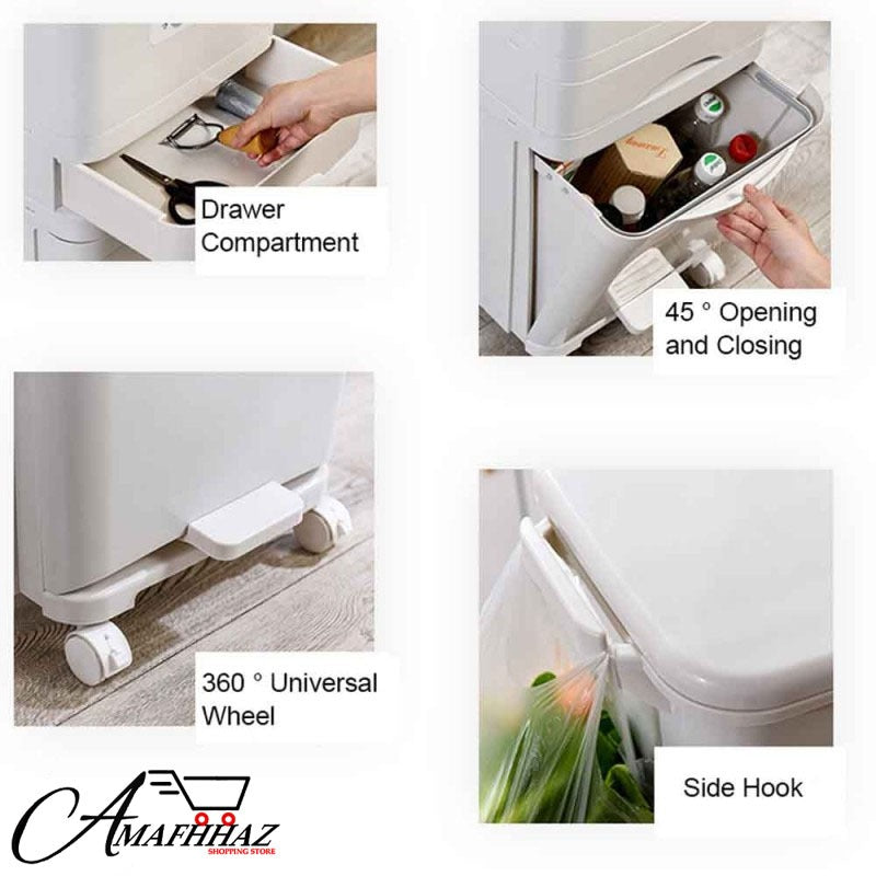 3 Layer Storage Trash Bin