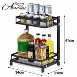 2 Layer Spice Bottle Iron Rack