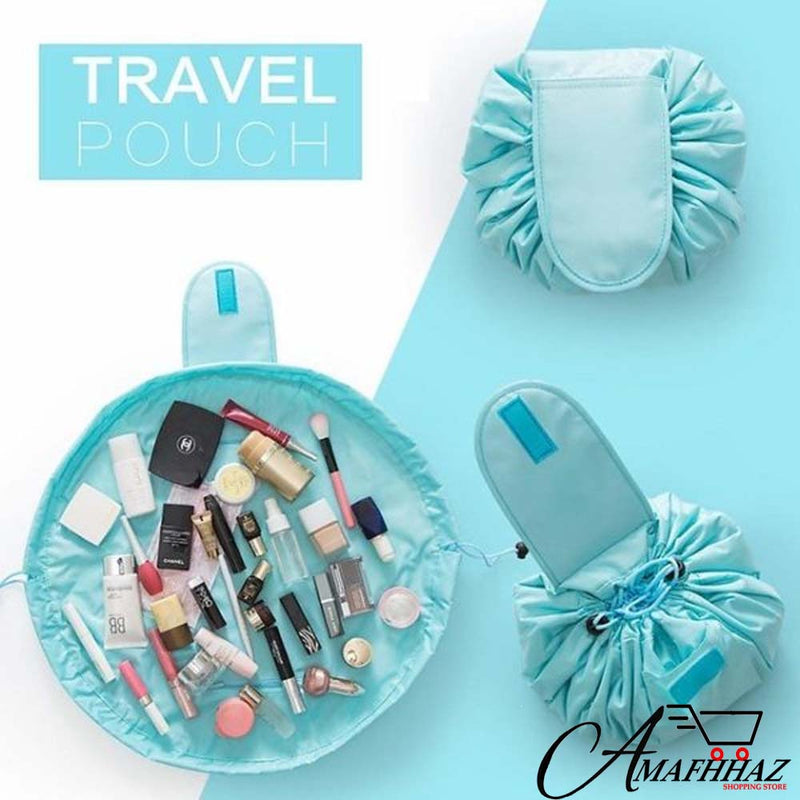 Round Drawstring Cosmetic Bag