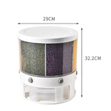 360 Large Food Cereal Dispenser 6 Grid Revolving Base