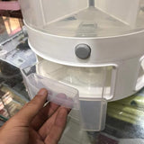 360 Large Food Cereal Dispenser 6 Grid Revolving Base